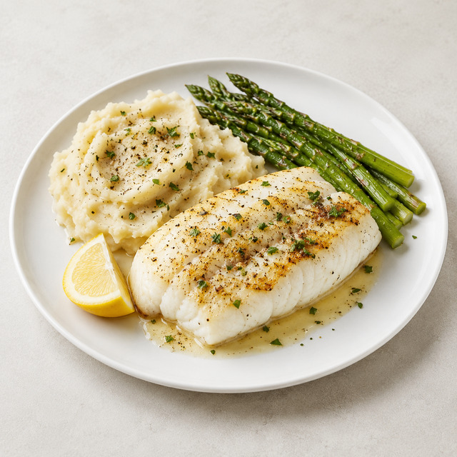 Cod with quinoa and vegetable salad