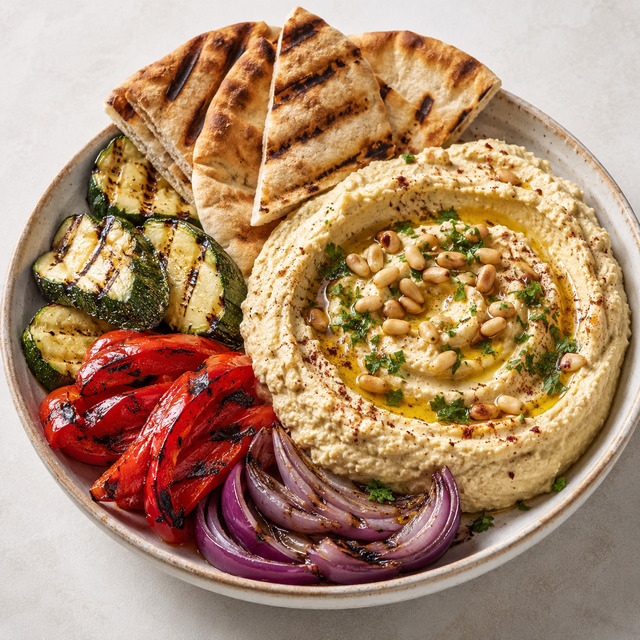 Hummus mit Karotten und Vollkornknäckebrot