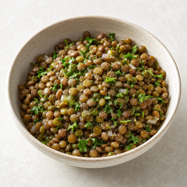 Linsen mit Kürbis und Karotten