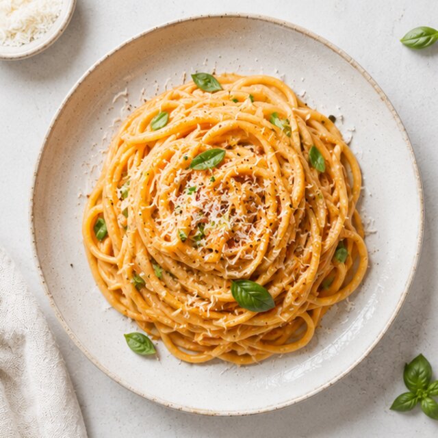 Durum pasta with chicken and vegetables