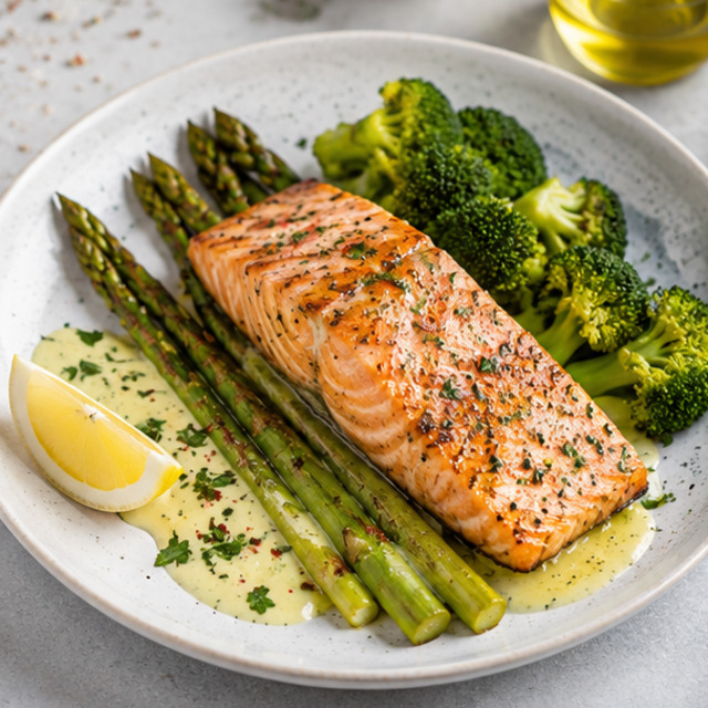Grilled trout with bulgur